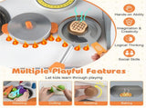Gray Wooden Toddler Play Kitchen with Sink & Accessories, Safe Gift for Kids 3 10017256