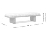 Bella 52" Upholstered Modern Accent Bench, Ivory White Boucle B2719P292908