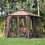 13ft x 13ft Patio Gazebo-Coffee-AS 04707671