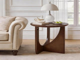 19.68" Round End Table, Rubberwood Accent Side Table for Living Room, Walnut 88267429