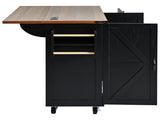 54.5" Farmhouse Kitchen Island with Power Outlet, Kitchen Storage Island with Internal Storage Rack, 86328888