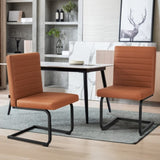 Dining Chairs Set of 2, Upholstered Kitchen Chairs with Metal Legs, Armless Chair with Comfortable T3593P338464