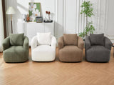 360&deg Swivel Chair, 38.2" Accent Chair Sofa, Upholstered Swivel Barrel Sofa Chair with a Throw Pillow N719P288552D