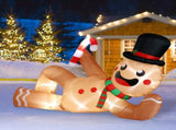 9.8ft Reclining Gingerbread Man, 6 LED Lights, Drawstring Bag, Christmas Inflatable Decoration, 12V, 77710767