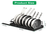 Adjustable Carbon Steel Sliding Cookware Storage Rack, Anti-Rust Pull Out Pan Lid Holder for Cutting 99423598