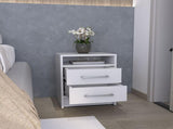 Nightstand 23.6" H, with 2 Drawers and 1 Shelf, White B097P250850