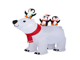 5FT Lighted Christmas Inflatable Decoration, Inflatable Polar Bear and Penguis, Funny Blow Up Yard 00445988