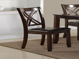 7-Pc Dinette Set Brown Espresso Finish Rectangular Table PU Upholstered Chairs Transitional Dining B011P184937