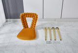 orange and gold Modern chair with iron tube legs, soft cushions and comfortable backrest, W234P188004