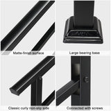Handrails for Outdoor Steps, Wrought Iron Handrail Fits 1 or 3 Steps, Transitional Handrail with 87420248