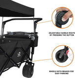 Collapsible Wagon cart with Removable Canopy, Large All Terrain Wheels, Brake, Adjustable 97222851