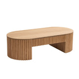 51.18'' Oval Wood Coffee Table With Drawer Mid Century Modern Coffee Table Unique Coffee Table for W876P246438