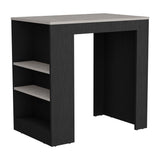 Kitchen Island Doyle, Three Side Shelves, Black / Ibiza Marble Color Finish B092123133