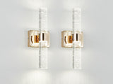 Contemporary Crystal Wall Light, Gold Plating Finish with Bubble Crystal, 2-Light Sconce for W1340P225797