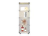 LED lights Glass Display Cabinet 4 Shelves with Door, Floor Standing Curio Bookshelf for Living Room W1806P197870