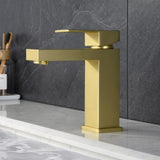 Gold Bathroom Faucet, Brushed Gold Faucet for Bathroom Sink, Gold Hole Bathroom Faucet Modern W1932P156127