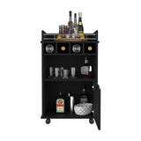 Phoenix Bar Cart with 2 Open Shelves 4 Cubbies and Cabinet B070P173181