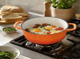Stainless Steel Handle 5QT Round Enameled Pot Orange Gradient 80490768