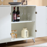 Sideboard Buffet cabinet with 4 doors and removable shelves, for living room, dining room, ivory W1705P179834