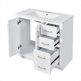 36'' Bathroom Vanity with Ceramic Sink Combo, Solid Wood Frame Bathroom Storage Cabinet, N710P243327K