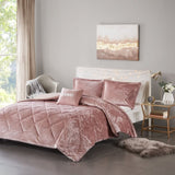 ZNTS Full/Queen Velvet Duvet Cover Set with Throw Pillow B03596047