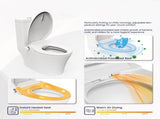Electric Cushion Toilet Seat, Warm Water with Air Dryer, Heated Seat with Sensor and Slow Closing 29379418