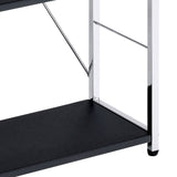 Black and Chrome 4-Tier Rectangular Bookshelf B062P184593
