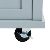 Kitchen Cart with Rubber wood Drop-Leaf Countertop ,Cabinet door internal storage racks,Kitchen WF298028AAN