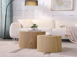 MDF side table/coffee table/end table/nesting table set of 2 with oak veneer for living W87640118