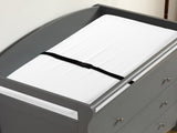 FCH 90*58*99cm Three Drawers With Seat Belt Baby Wooden Bed Nursing Table Grey 28089401