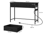 Industrial Console Table with Charging Station, 31.5 inch Narrow Entryway Table with 2 Fabric 60535580