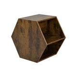 47.24'' Hexagonal Coffee Table Side Table Nightstand Antique Wood 2PCS W757P164921