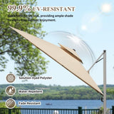 10'X10' Square Cantilever Umbrella with Center Pole, Beige W1859P337786