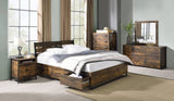 Rustic Oak and Black 6-Drawer Dresser B062P209035