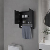 Goodyear Medicine Cabinet in Melamine With a Towel Bar, Black B128P237153