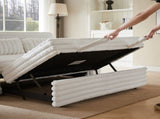 NEW White Loveseat Sleeper Sofa with Storage Armrest ,USB Port W588P445223