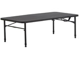 40" Plastic Adjustable Height Fold-in-Half Folding Table, Rich Black 69440226