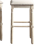 Arnhem Wood Upholstered Bar Stools, Set of 2, Tan T2574P164816