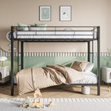 Metal Bunk Bed Twin Over Twin, Heavy Duty Twin Bunk Beds with shelf and Slatted Support No Box W840107070