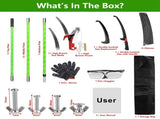 2-in-1 Manual Pole Saw 8.23-15.12FT Extendable Tree Pruner - SK5 Steel Pruner, Double-Hooked Saw 41775152