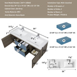 60" Floating Bathroom Vanity with Sink, Modern Wall-Mounted Bathroom Storage Vanity Cabinet with W1573P152707