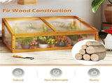 37" x 25 x 16 Wooden Cold Frame Greenhouse with Adjustable Polycarbonate Roof, Portable Mini Hot 69295096