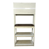 39.37" White and Rustic Brown color 5-Tier Bakers Rack for Kitchen with Storage, Coffee Bar, Kitchen W1412P230434