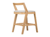 Jasper Indoor Rubberwood Barstool, Natural Finished and Beige Upholstery, Set of 2 N775P336213N