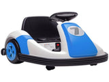 6V Blue Electric Bumper Car for Kids 37-72 Months, Big Wheel Ride-On Toy with 360&deg Spin & Slow 36217501