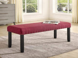 Biony Fabric Dining Bench with Nailhead Trim, Red T2574P509814