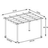 ZNTS 13x10 Ft Outdoor Patio Retractable Pergola With Canopy Sunshelter Pergola for W419P149934