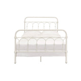 White Full Bed with Spindle Headboard B062P215388