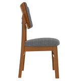 Dining Chairs Set of 4, Wooden Dining Chair Armless, Mid-Century Modern Upholstered Linen Seat N752P271224E