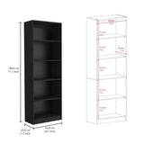 ZNTS Home 4 Shelves Bookcase with Multi-Tiered Storage -Black -Office B200137818